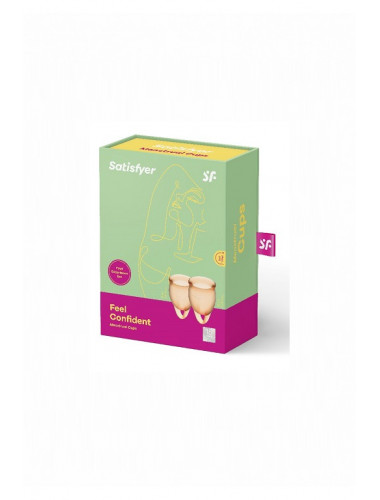 Набор менструальных чаш satisfyer feel good menstrual cup оранжевый 2 шт
