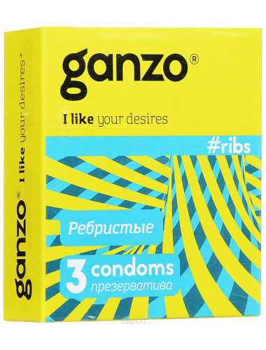 Презервативы ganzo ribs ребристые № 3