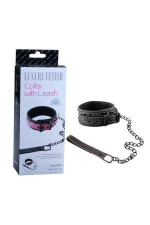 Ошейник с поводком collar with leash черный 